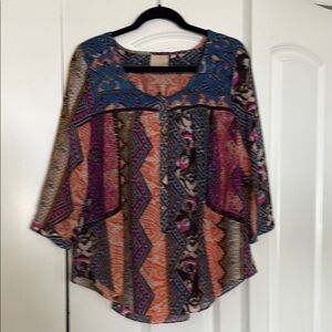Anthropologie Vanessa Virginia Embroidered Patchwork Blouse